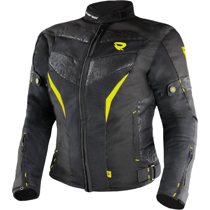 Damska kurtka motocyklowa Street Racer Rose Air w kolorze czarno-fluo żółtym