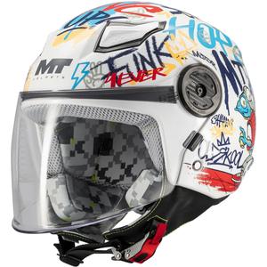 Kask motocyklowy otwarty dziecięcy MT Lite Crew A5 biało-niebiesko-czerwony