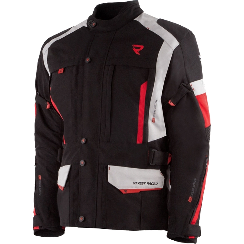 Kurtka motocyklowa Street Racer Hilax czarno-szaro-czerwona