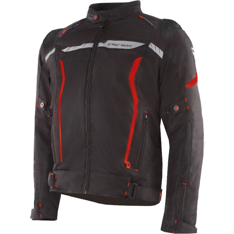 Kurtka motocyklowa Street Racer Flex EVO czarno-czerwona