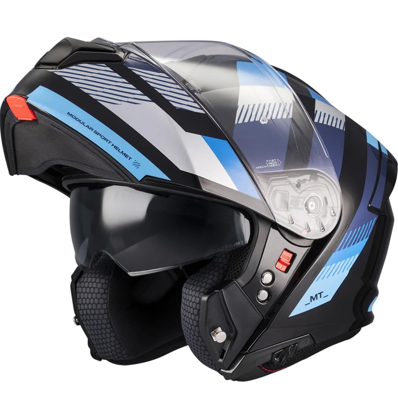 Kask motocyklowy typu flip-up MT Genesis SV Stroke B7 czarno-niebieski