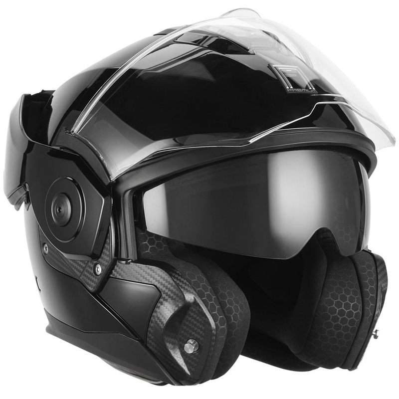 Kask motocyklowy typu flip-up NOX PREMIUM Spinner czarny