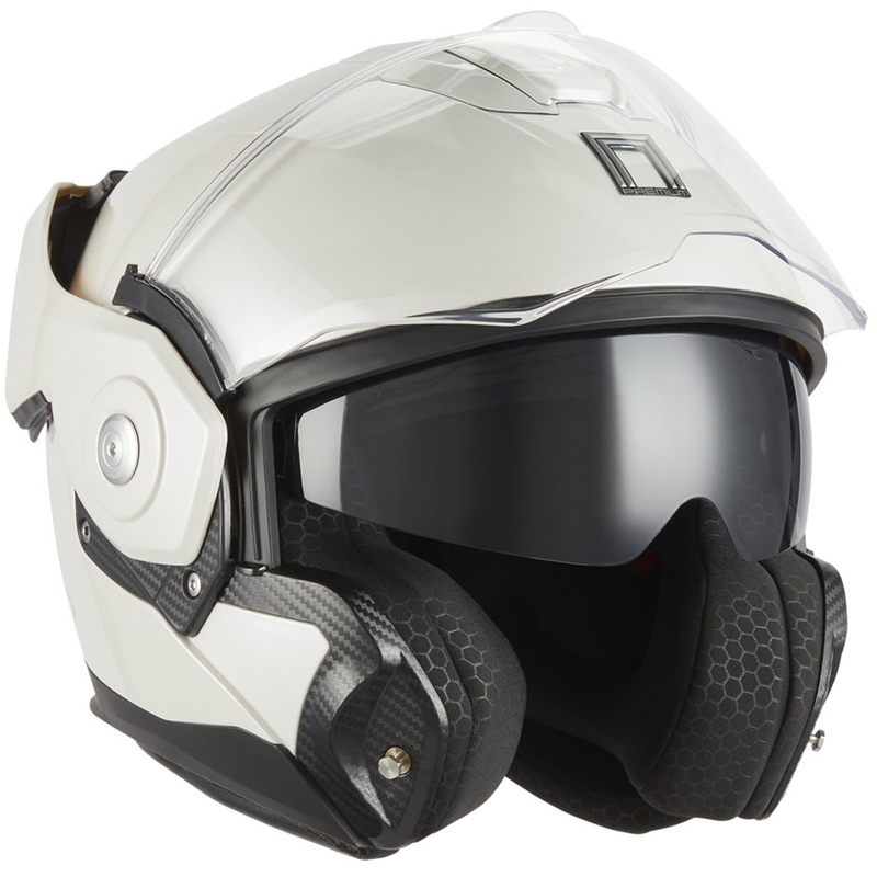 Kask motocyklowy z klapką NOX PREMIUM Spinner biały