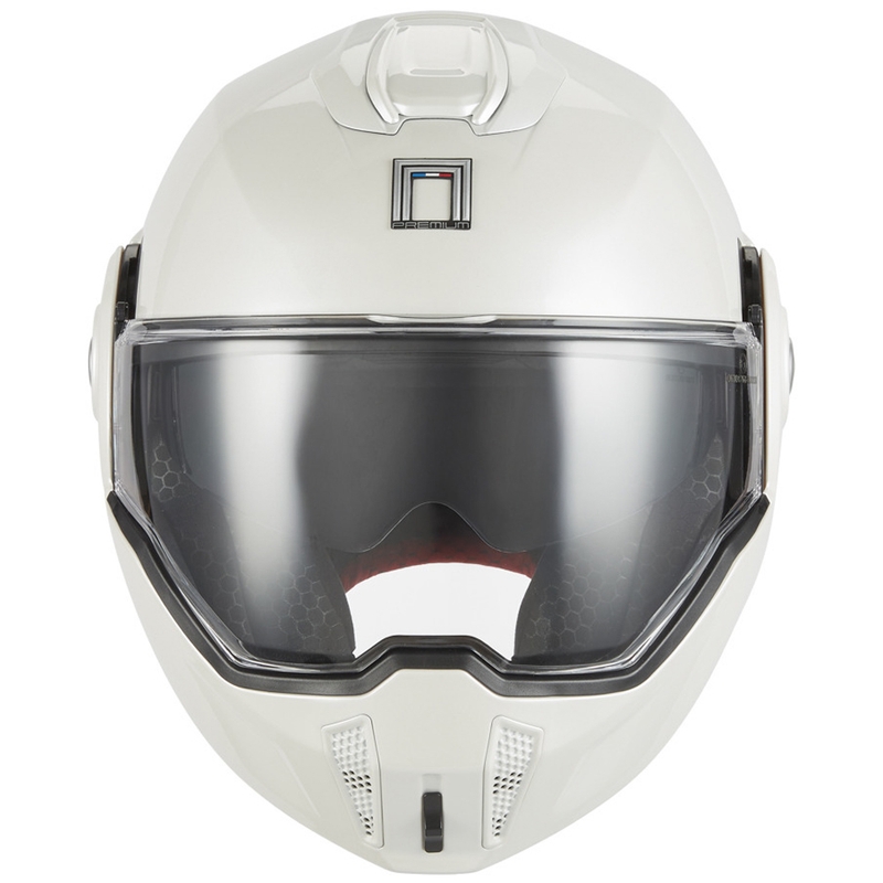 Kask motocyklowy z klapką NOX PREMIUM Spinner biały
