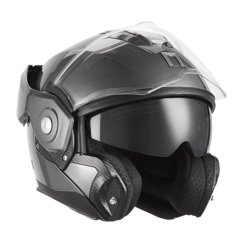 Kask motocyklowy typu flip-up NOX PREMIUM Spinner, matowy tytan