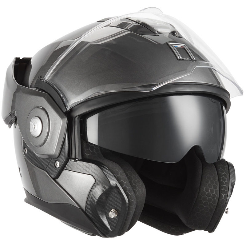 Kask motocyklowy typu flip-up NOX PREMIUM Spinner, matowy tytan