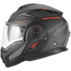 Kask motocyklowy z klapką NOX PREMIUM Spinner Ark matowy czarno-czerwony