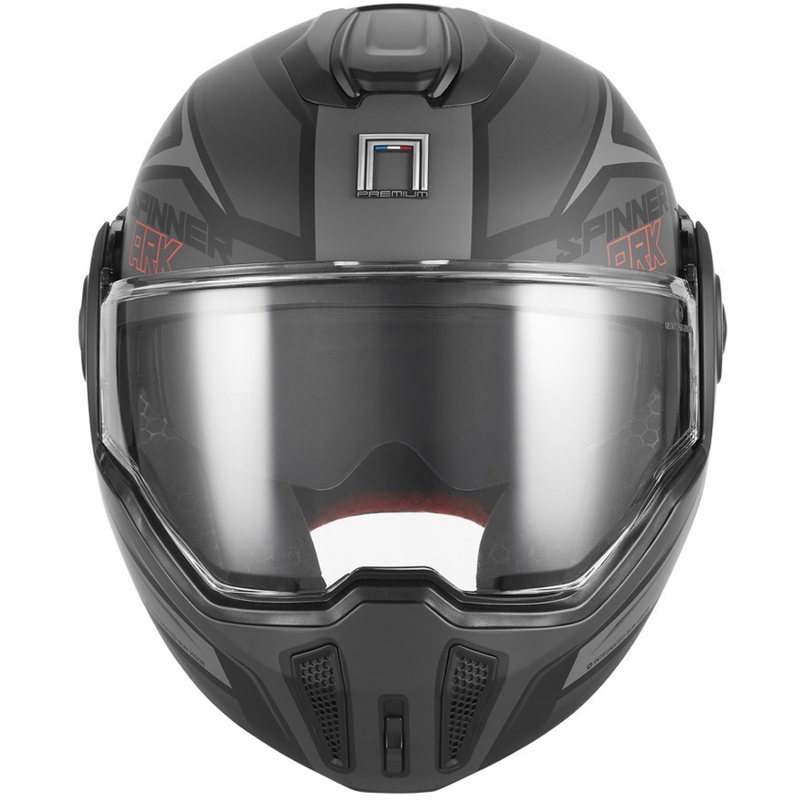 Kask motocyklowy z klapką NOX PREMIUM Spinner Ark matowy czarno-czerwony