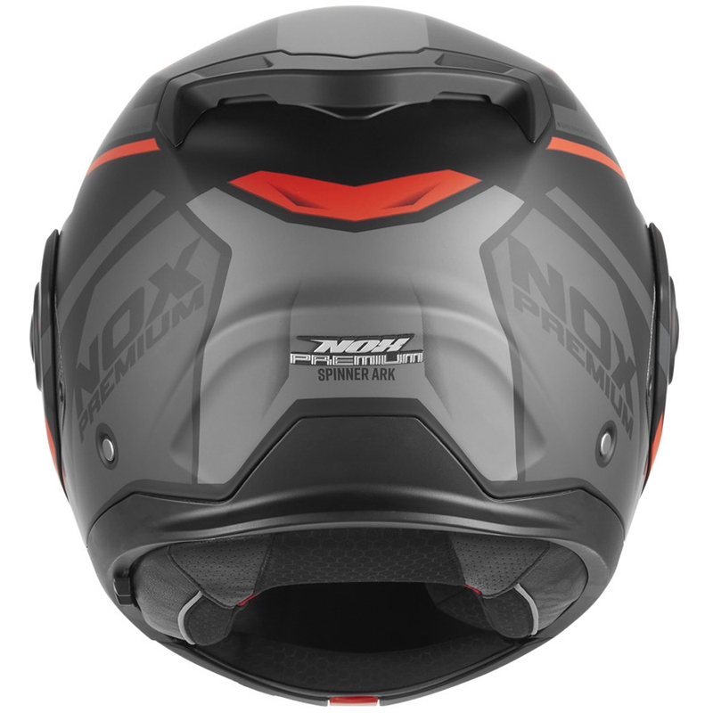 Kask motocyklowy z klapką NOX PREMIUM Spinner Ark matowy czarno-czerwony
