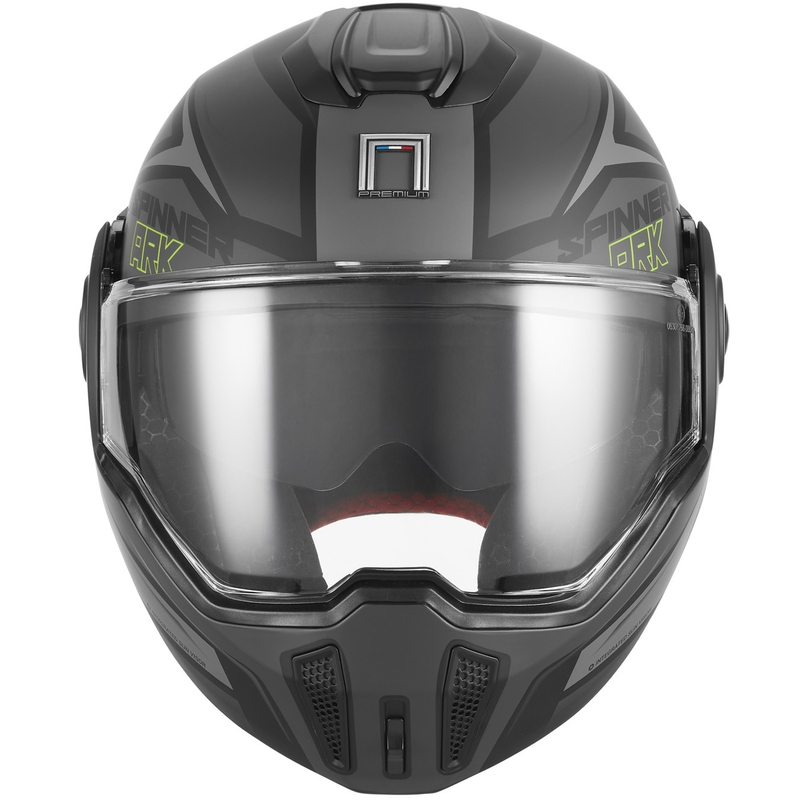 Kask motocyklowy typu flip-up NOX PREMIUM Spinner Ark matowo-czarno-fluo-żółty