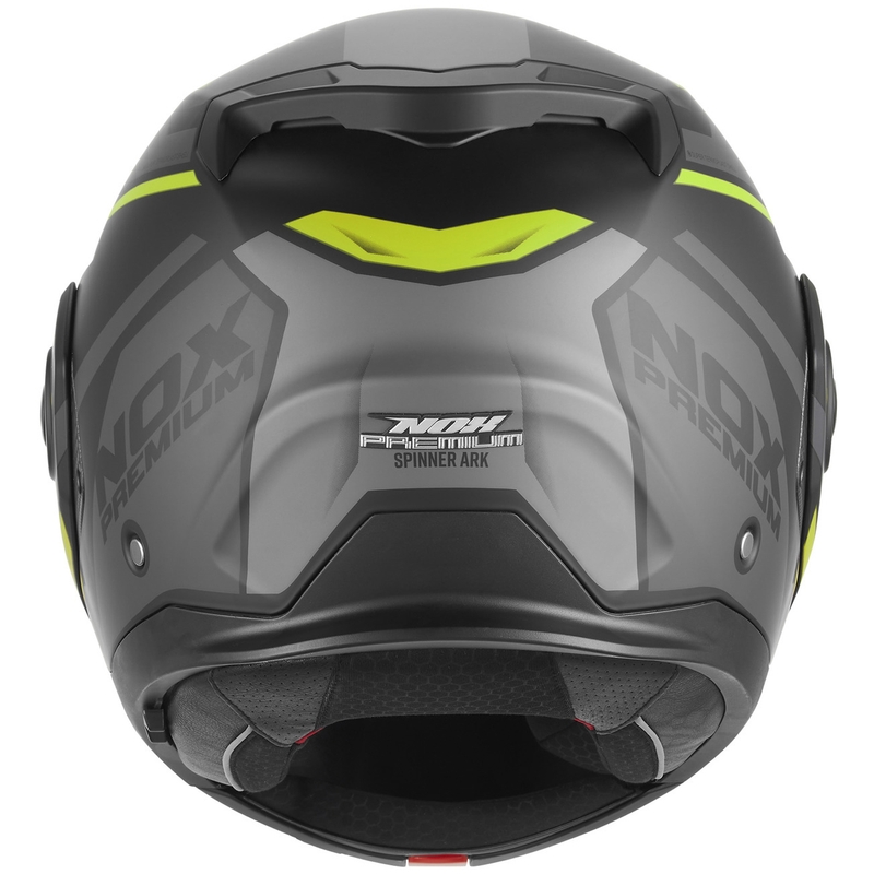 Kask motocyklowy typu flip-up NOX PREMIUM Spinner Ark matowo-czarno-fluo-żółty
