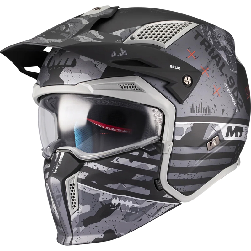 Kask motocyklowy modułowy MT Streetfighter SV S Belic B2 matowy czarno-szary