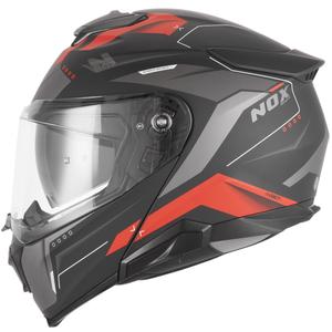 Kask motocyklowy z klapką NOX N967 Conquer matowy czarno-czerwony