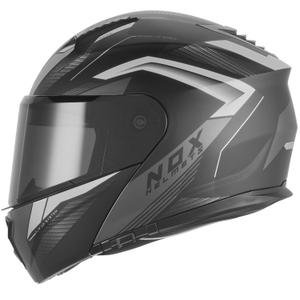 Kask motocyklowy z klapką NOX N968 Shift matowy czarno-srebrny