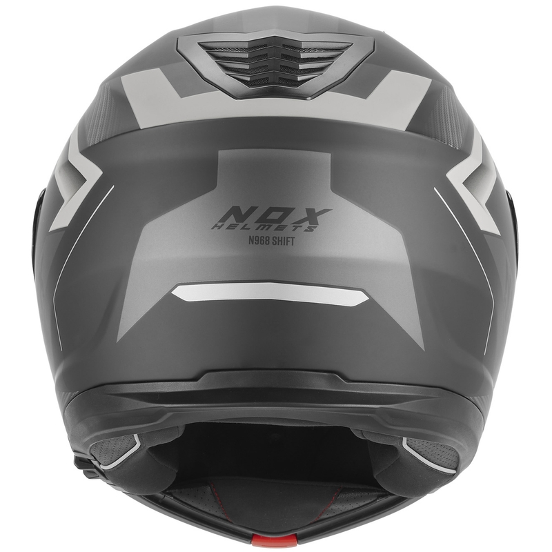 Kask motocyklowy z klapką NOX N968 Shift matowy czarno-srebrny