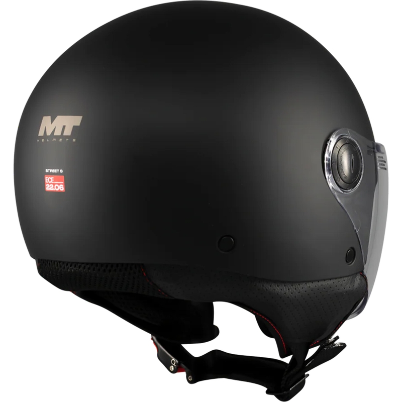Kask motocyklowy otwarty MT Street S Pure A1 matowy czarny