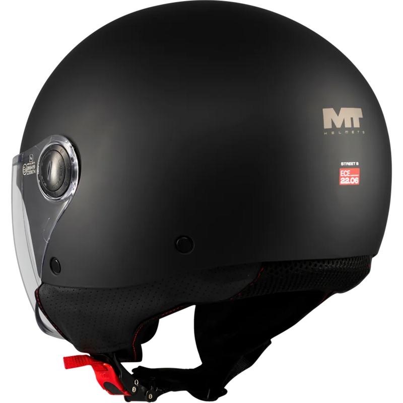 Kask motocyklowy otwarty MT Street S Pure A1 matowy czarny