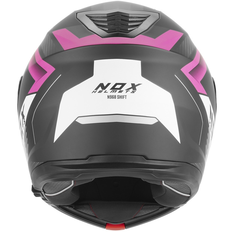 Kask motocyklowy z klapką NOX N968 Shift matowy czarno-biało-różowy