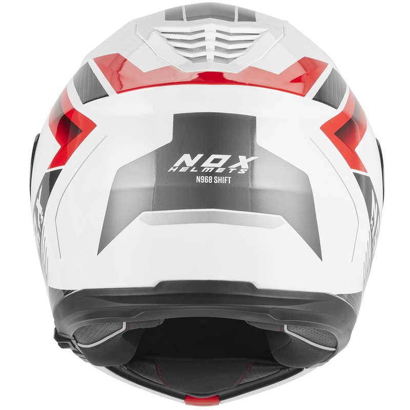 Kask motocyklowy z klapką NOX N968 Shift biało-czerwony