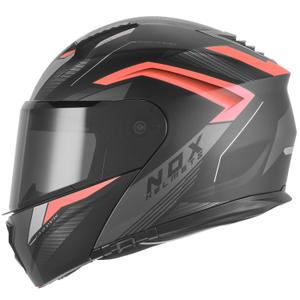 Kask motocyklowy z klapką NOX N968 Shift matowy czarno-czerwony