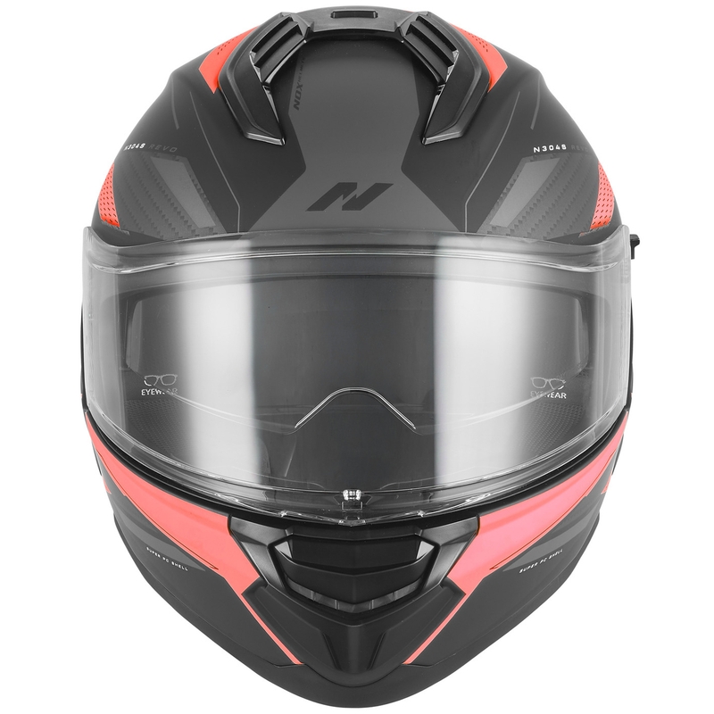 Kask motocyklowy integralny NOX N304-S REVO matowy czarno-czerwony