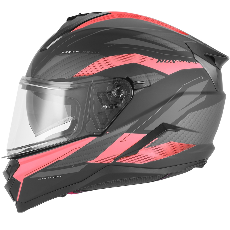 Kask motocyklowy integralny NOX N304-S REVO matowy czarno-czerwony