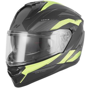 Kask motocyklowy integralny NOX N304-S REVO matowy czarno-fluo żółty