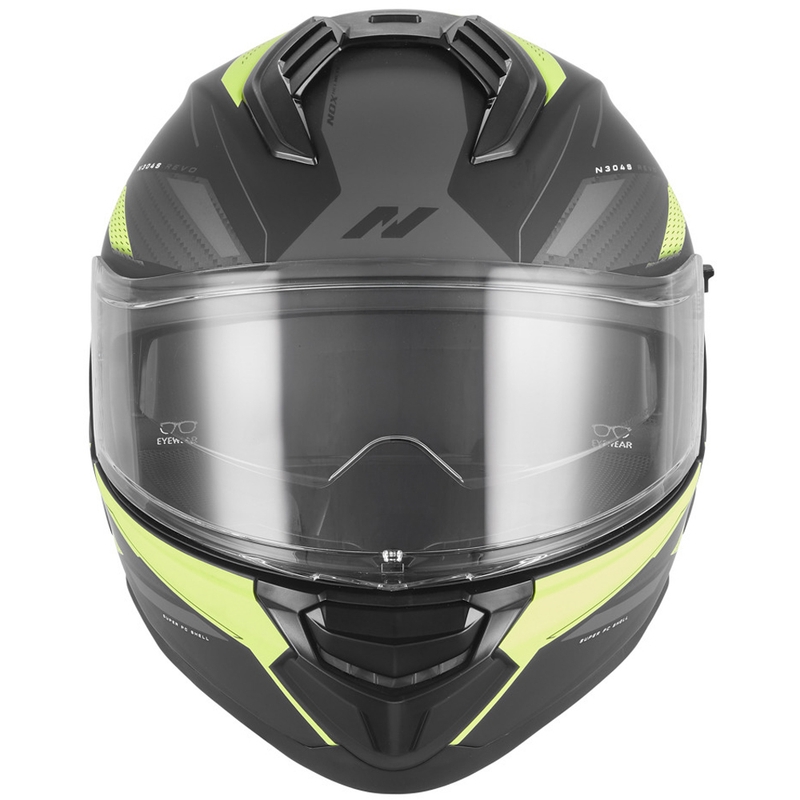 Kask motocyklowy integralny NOX N304-S REVO matowy czarno-fluo żółty