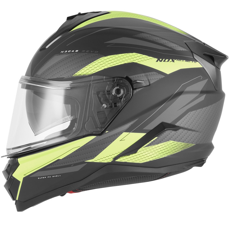 Kask motocyklowy integralny NOX N304-S REVO matowy czarno-fluo żółty