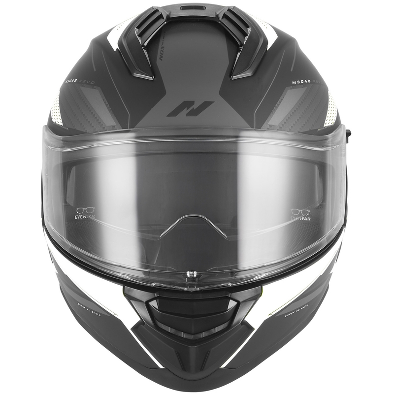 Kask motocyklowy integralny NOX N304-S REVO matowy czarno-biały