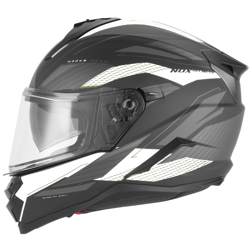 Kask motocyklowy integralny NOX N304-S REVO matowy czarno-biały