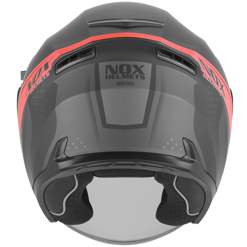 Kask motocyklowy otwarty NOX N130 EKTO matowy czarno-czerwony