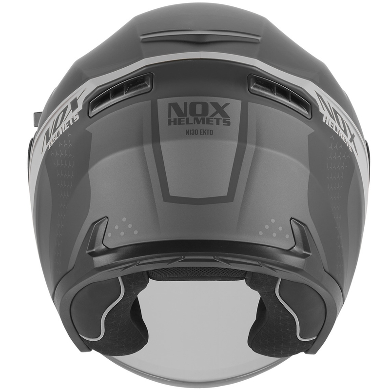 Kask motocyklowy otwarty NOX N130 EKTO matowy czarno-srebrny