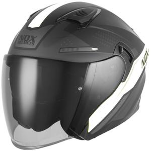 Kask motocyklowy otwarty NOX N130 EKTO matowy czarno-biały