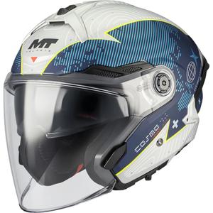 Kask motocyklowy otwarty MT Cosmo SV Layout C7 matowy niebiesko-biały