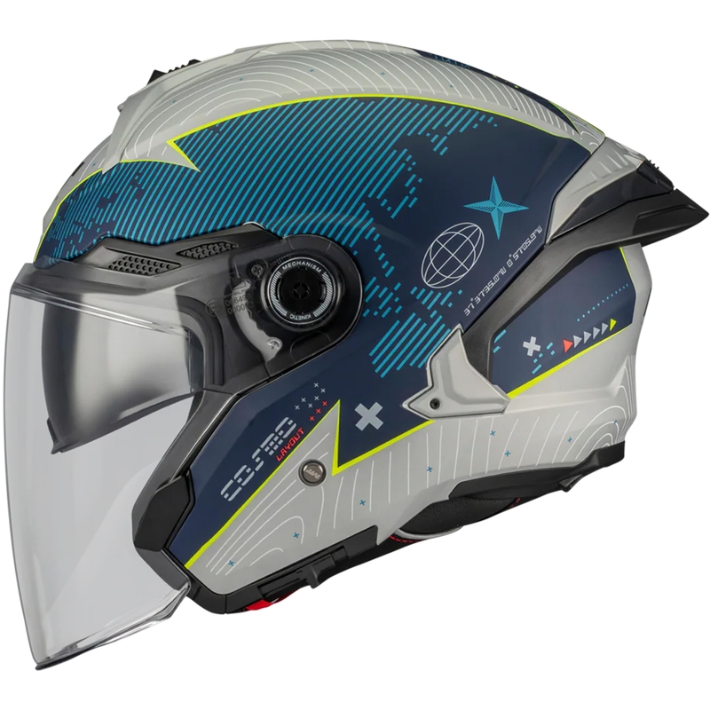 Kask motocyklowy otwarty MT Cosmo SV Layout C7 matowy niebiesko-biały