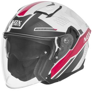 Kask motocyklowy otwarty NOX N130 EKTO biało-różowy