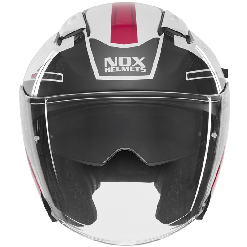 Kask motocyklowy otwarty NOX N130 EKTO biało-różowy