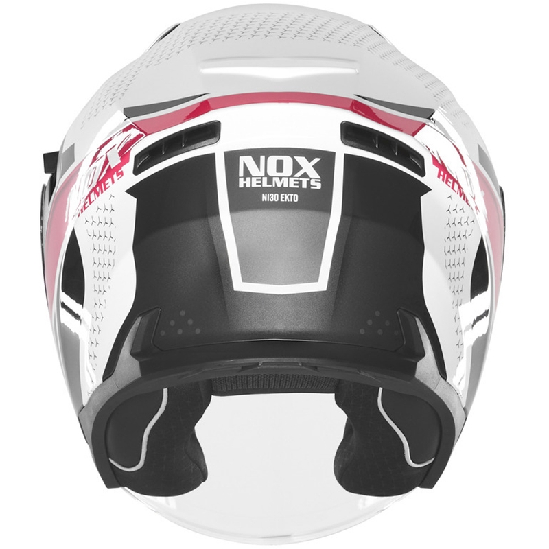 Kask motocyklowy otwarty NOX N130 EKTO biało-różowy