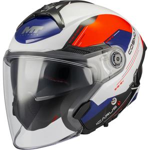 Kask motocyklowy otwarty MT Cosmo SV Icarus A5 niebiesko-biało-czerwony