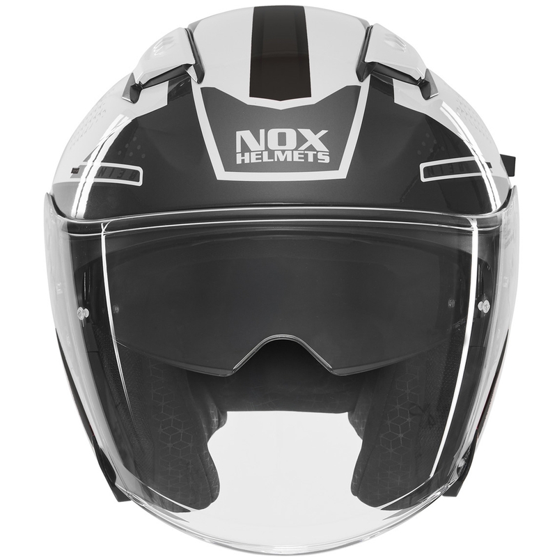 Kask motocyklowy otwarty NOX N130 EKTO biało-czarny