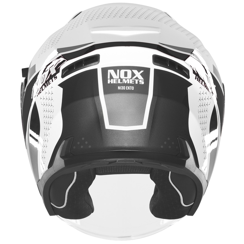 Kask motocyklowy otwarty NOX N130 EKTO biało-czarny