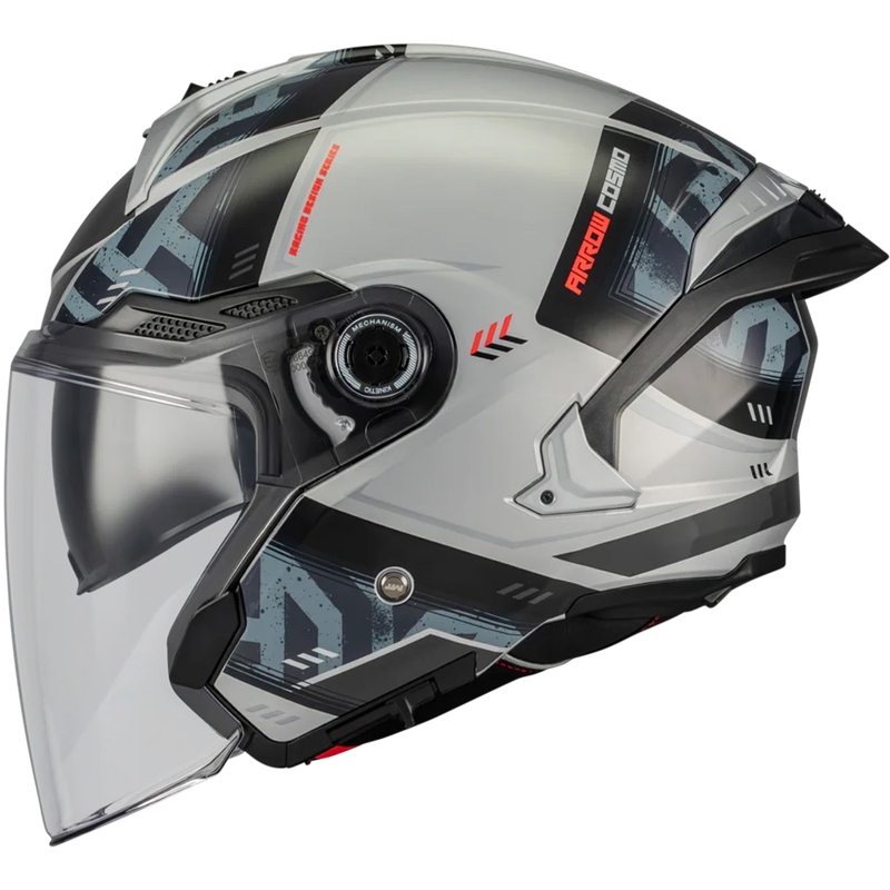 Kask motocyklowy otwarty MT Cosmo SV Arrow C2 szaro-czarny
