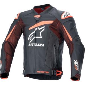 Skórzana kurtka motocyklowa Alpinestars GP Plus R 4 Rideknit czarno-fluo czerwono-biała