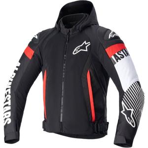 Kurtka motocyklowa Alpinestars Zaca Air wodoodporna czarno-biało-fluo czerwona