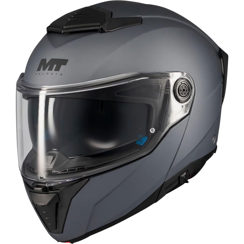 Kask motocyklowy typu flip-up MT Atom 2 SV Pure A2 matowy szary