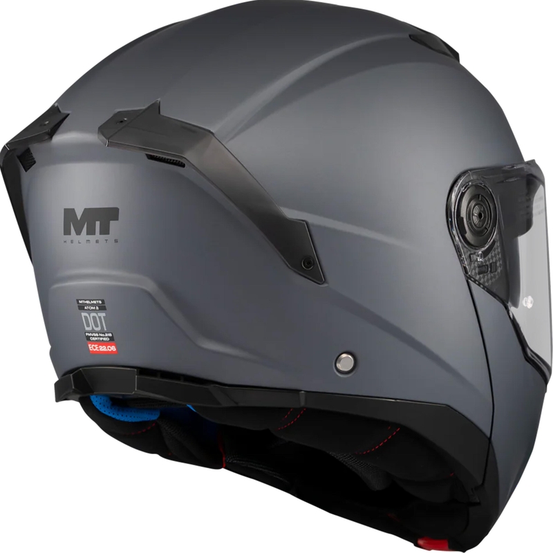 Kask motocyklowy typu flip-up MT Atom 2 SV Pure A2 matowy szary