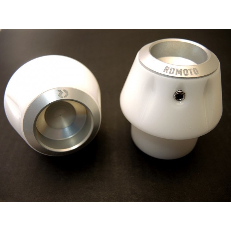 Crash protectors RDMOTO white with silver caps