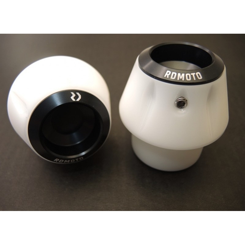 Crash protectors RDMOTO white with black caps