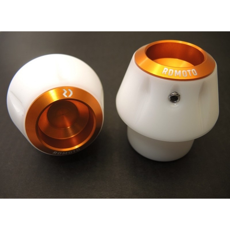 Crash protectors RDMOTO white with orange caps